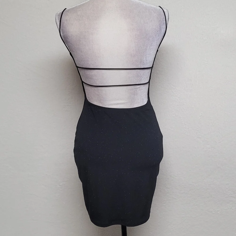 Windsor Moment To Shine Open Back Glitter Dress Mini Dress Strappy Back Sexy
